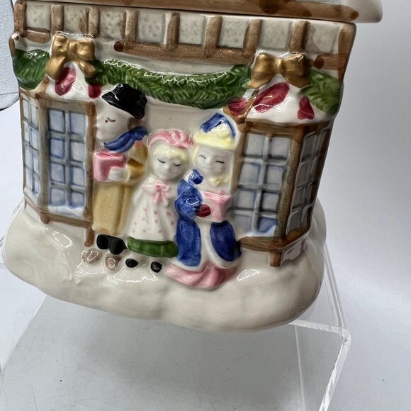 Fitz & Floyd a Dickens Christmas Candy Box & Lid FF Porcelain 1988 - Picture 2 of 11